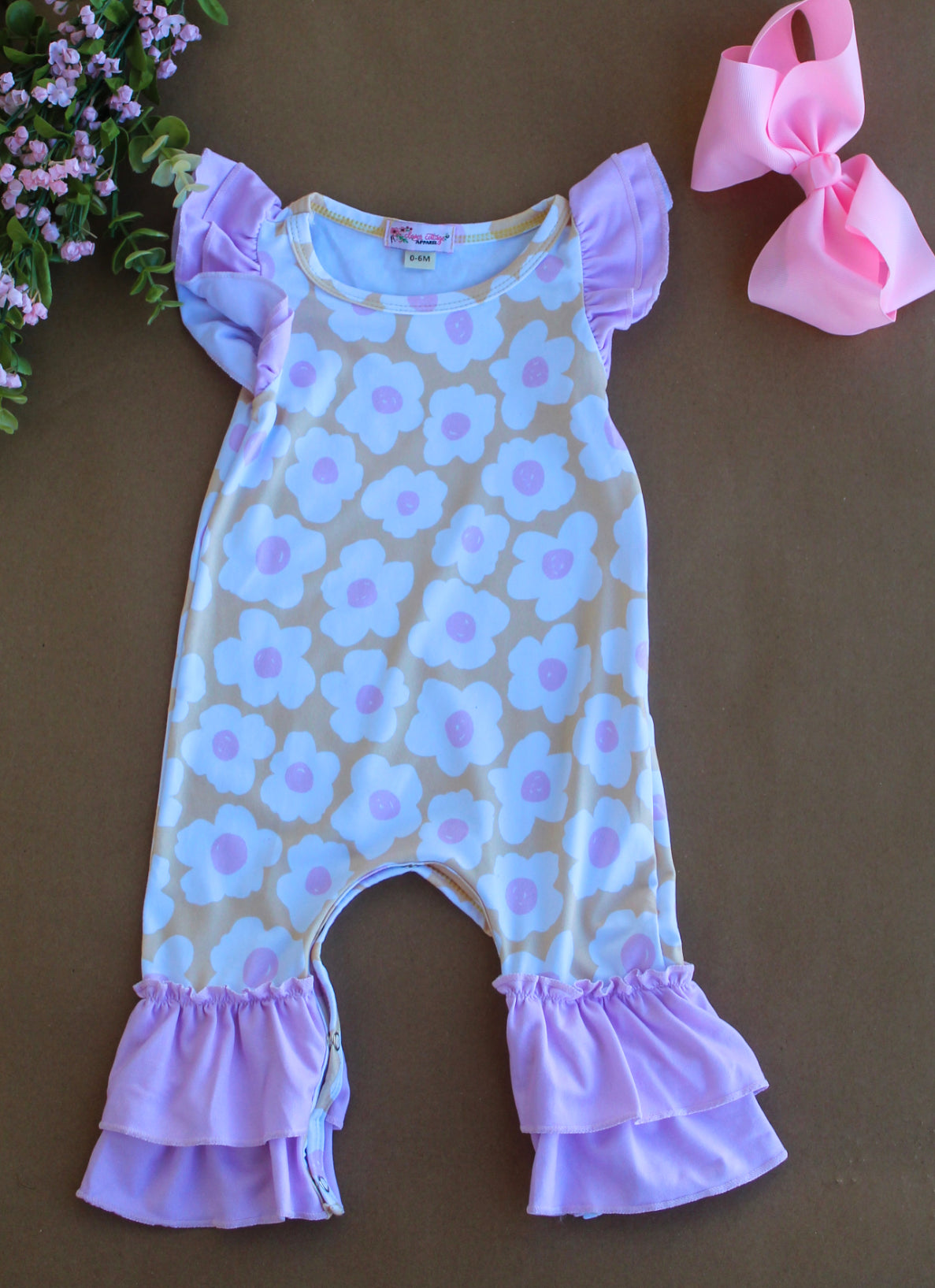 Girls Yellow Daisy Romper